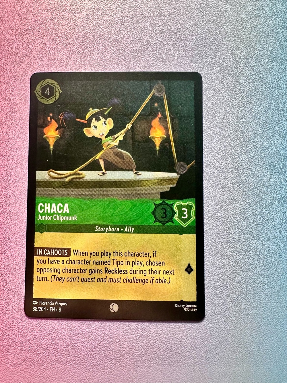 chaca [emperors new groove - cold foil] - 88/204 — lorcana: reign of jafar